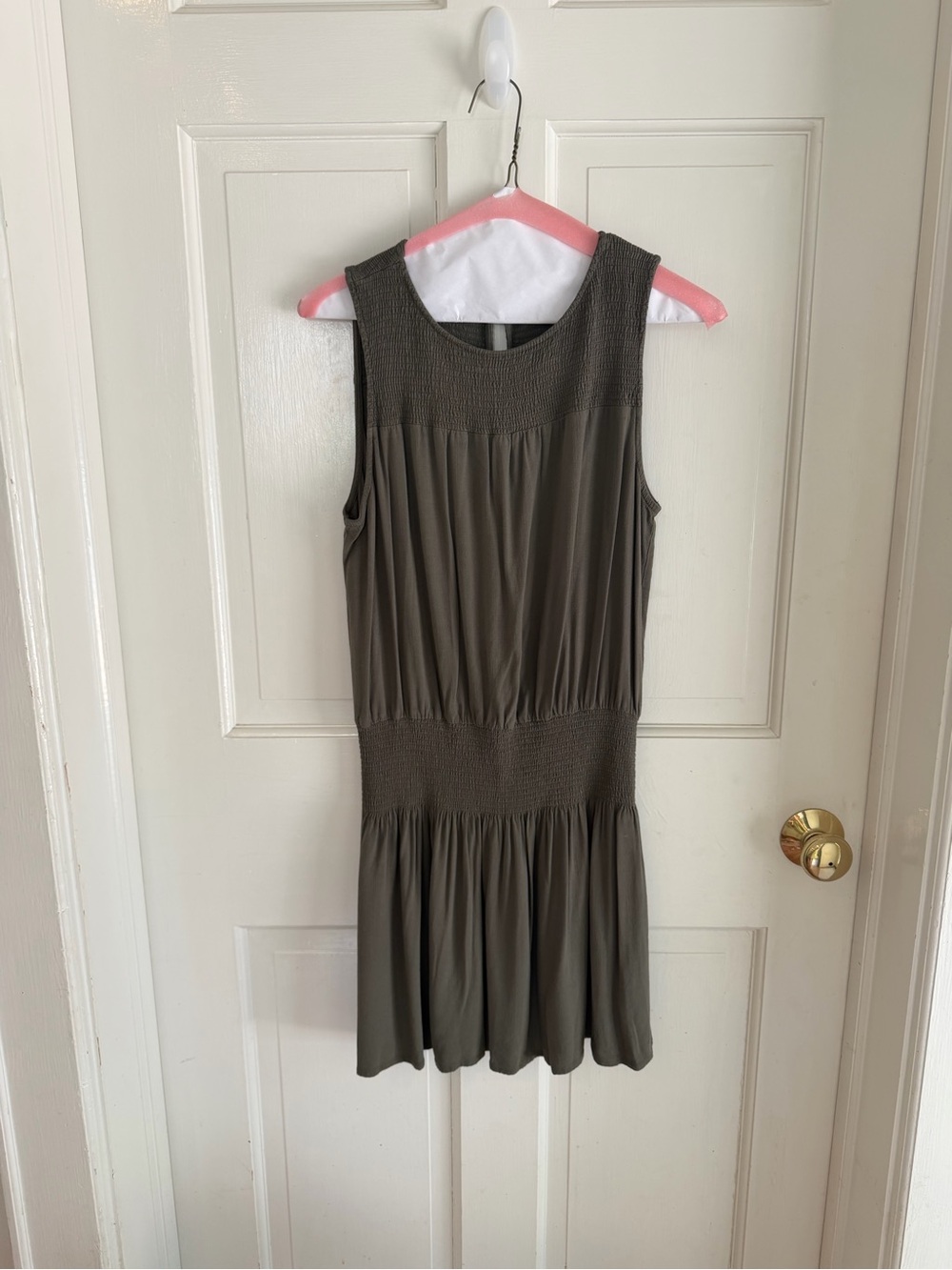 Soft Joie Olive Smocked Sleeveless Mini Dress Size S